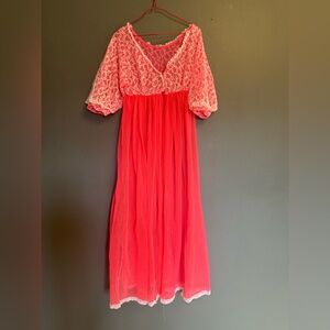 Pink Lace Overlay Dress